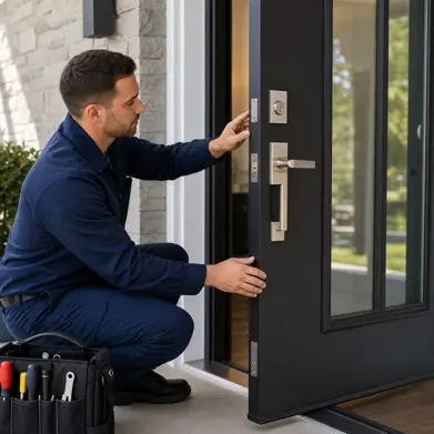 Secure entry door installed by a locksmith