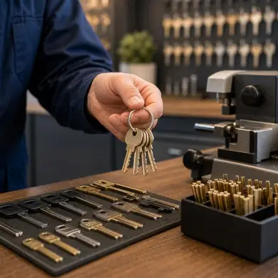 Set of keys cut by a locksmith